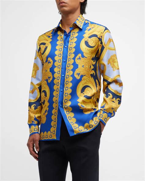 silk versace shirt replica|versace silk shirt price.